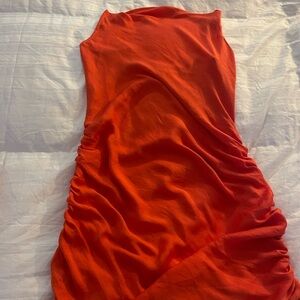 Free People Fiery Orange Mini Dress